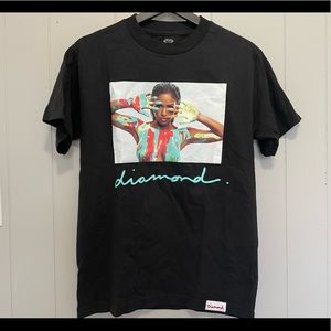 Diamond x Cassie Graphic T-Shirt Artist Black Short Sleeve Tee SZ S